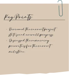 A handwritten Key Points card